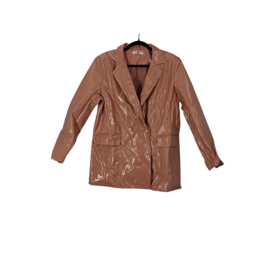 Buddy Love Faux Leather Pink Blazer Size M